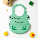 Frog-Themed Personalized Silicone Baby Bib | Love Craft Gifts