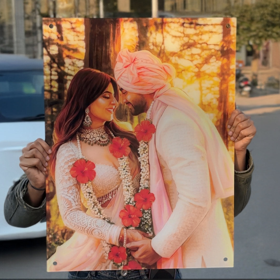 Personalized Wedding Photo Acrylic Wall Frame (18×24 & 24×36 Inch) | Love Craft Gifts