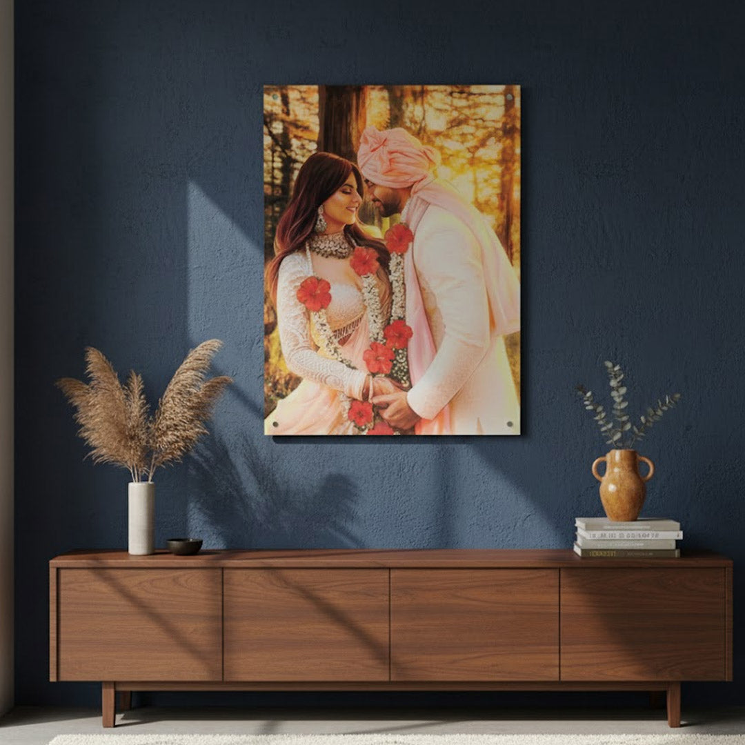 Personalized Wedding Photo Acrylic Wall Frame (18×24 & 24×36 Inch) | Love Craft Gifts