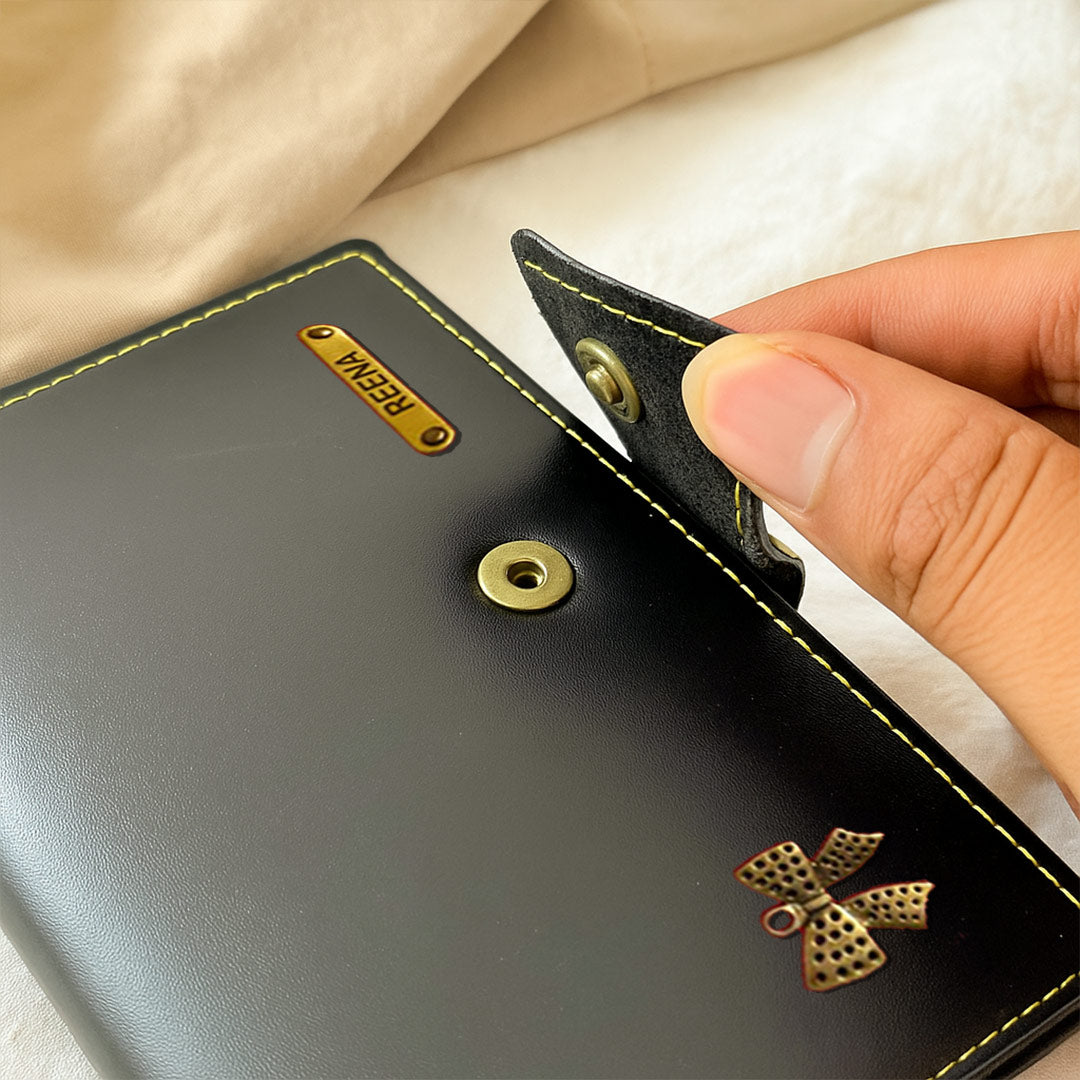 Personalized Women’s Leather Wallet – Custom Name Gift with Charm Accent | Love Craft Gifts