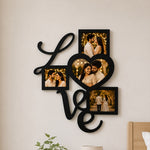 Wooden Couple Photo Collage Frame 12x15" | Personalized Love Heart Wall Decor | Love Craft Gifts™