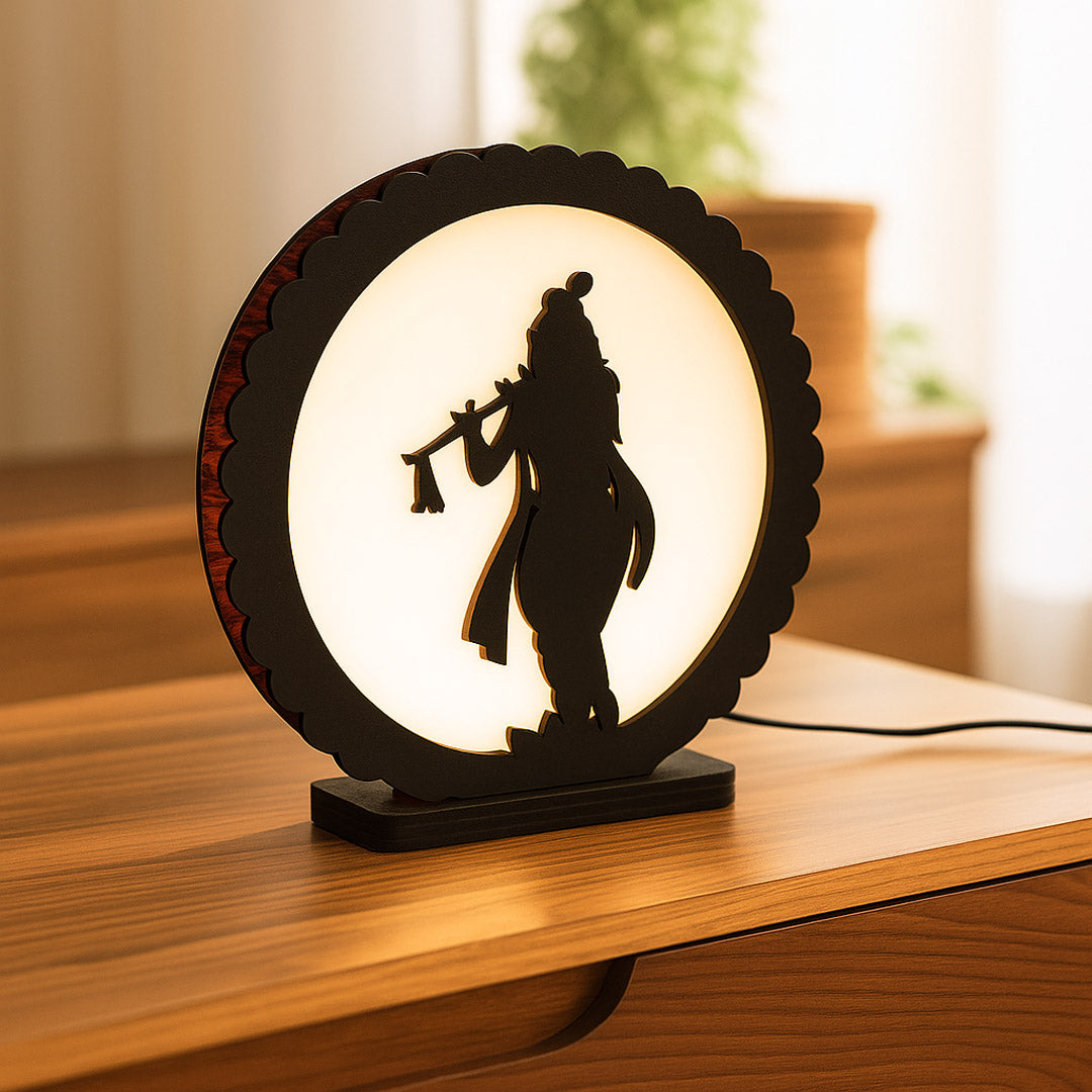Krishna Silhouette LED Night Lamp – 8×8" | Love Craft Gifts