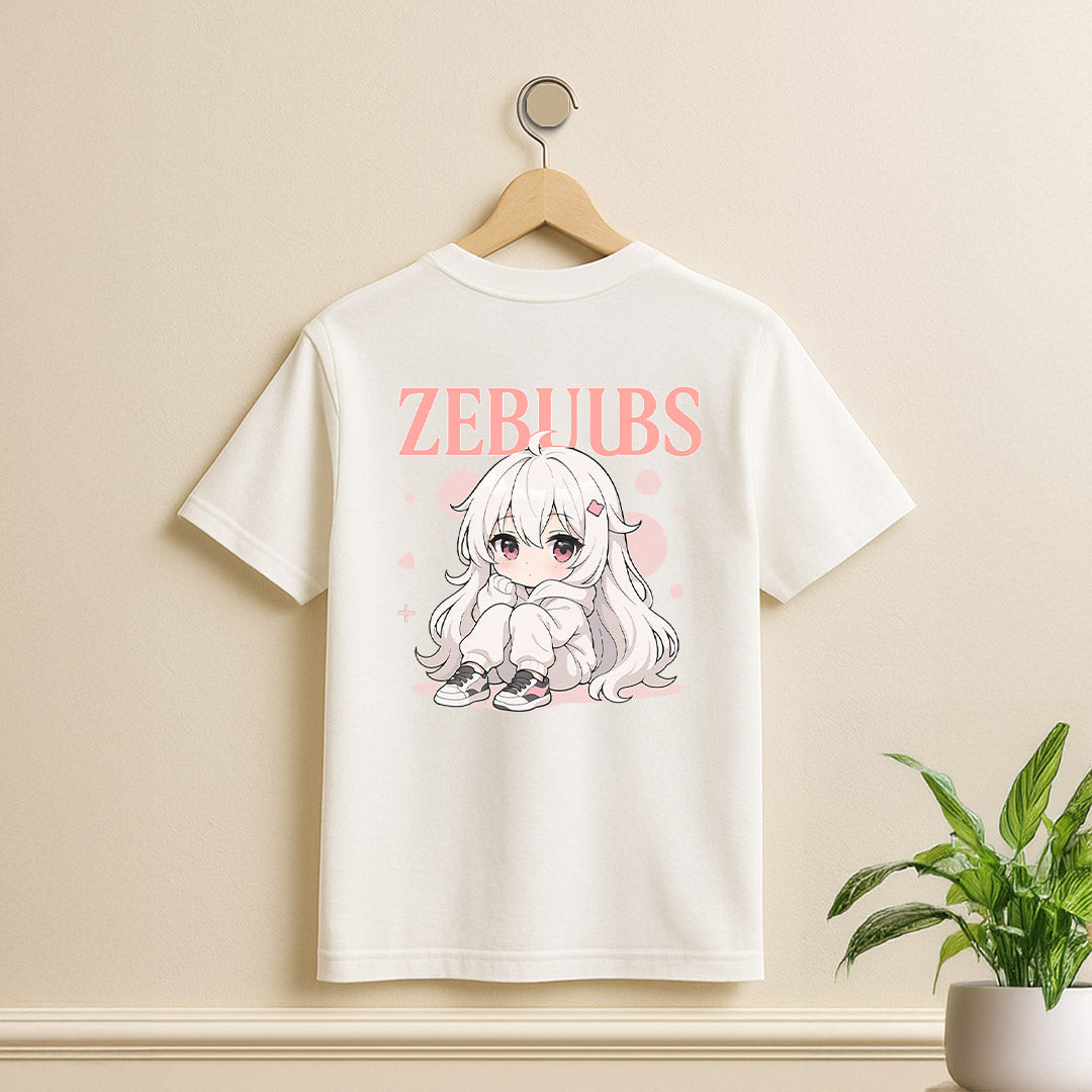 ZEBJUBS Kawaii Anime Girl Graphic T-Shirt – Soft Aesthetic Style | Love Craft Gifts