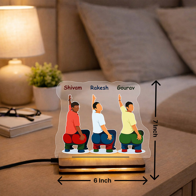 Personalized Friends Cartoon LED Acrylic Lamp Custom Name Gift Night Light 6x7" | Love Craft Gifts
