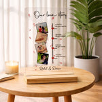 Personalized “Our Love Story” Acrylic Frame – Table Top (6×8 Inch) | Love Craft Gifts