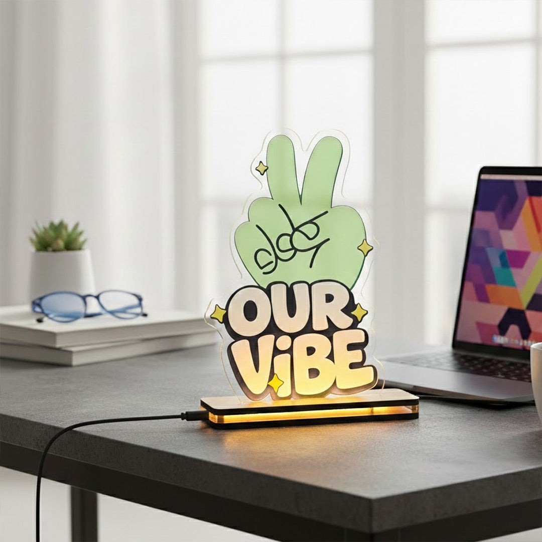 Our Vibe Acrylic LED Desk Lamp (5×8”) | Love Craft Gifts