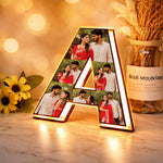 Personalized Alphabet LED Photo Frame (8x8 Inch) Custom Initial Letter Light Frame with Photos Table Top Décor Gift for Couples | Love Craft Gifts