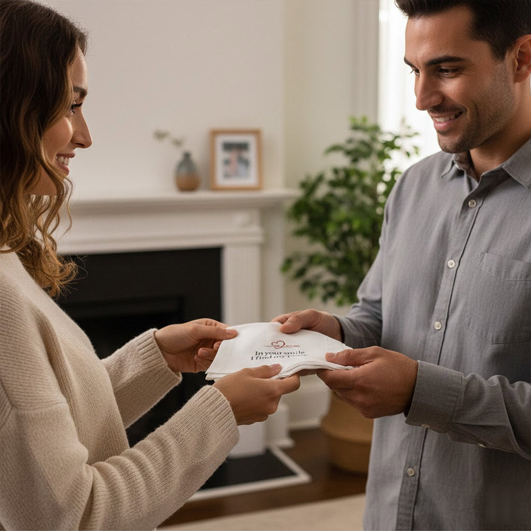 Personalized Date Printed Handkerchief for Couples | Love Craft Gifts