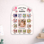 Personalized Baby First Year Photo Frame (14x18 Inch, 12 Month Memory Collage) – Custom Name & Photo Gift | Love Craft Gifts™