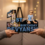 Personalized 1st Birthday Baby Photo Table-Top Stand (12×18”) | Love Craft Gifts