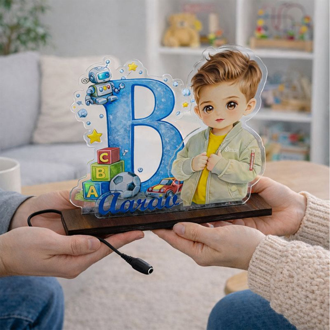 Customized Alphabet Acrylic LED Name Lamp for Kids (Warm White Glow) | Love Craft Gifts