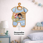 Personalized Baby Outfit Wooden Photo Frame (7x12 Inch) – Custom Name & Photo Hanging Gift | Love Craft Gifts™