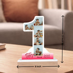 Personalized 1st Birthday Acrylic Photo Stand – Custom Number 1 Multi Photo Table Top with Name & Message (11x8 Inch) Baby Birthday Keepsake Gift | Love Craft Gifts