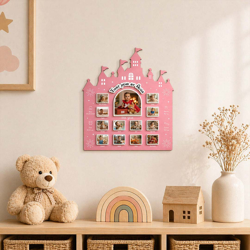 Personalized Baby First Year Photo Collage Wall Frame 18x24" | Gift for 1st Birthday & New Parents | Love Craft Gifts™