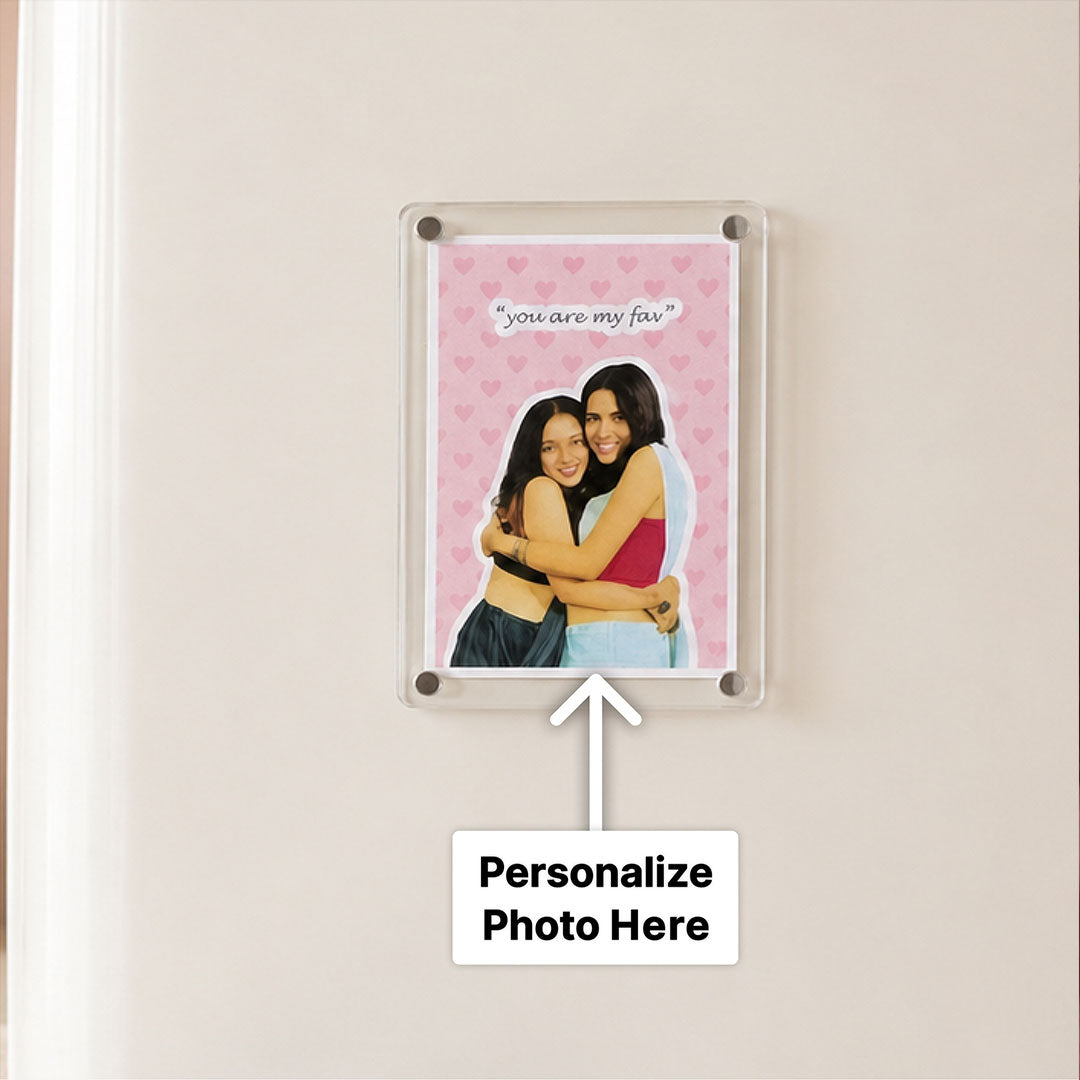 Personalized Sister Acrylic Photo Fridge Magnet | Rakhi Gift for Sister | Love Craft Gifts™