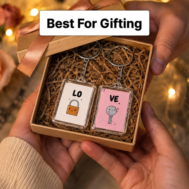 Matching Lock & Key Couple Keychain Set | Love Keyrings | Love Craft Gifts™
