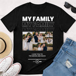 Personalized My Family Photo Collage Black T-Shirt – Custom Pics Printed | Love Craft Gifts