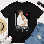 Personalized Couple Music Theme Graphic T-Shirt – Custom Photo Print | Love Craft Gifts