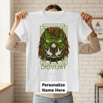 Personalized Fierce Lion Graphic T-Shirt – Custom Name Printed Bold Animal Design Tee for Boys & Men | Love Craft Gifts