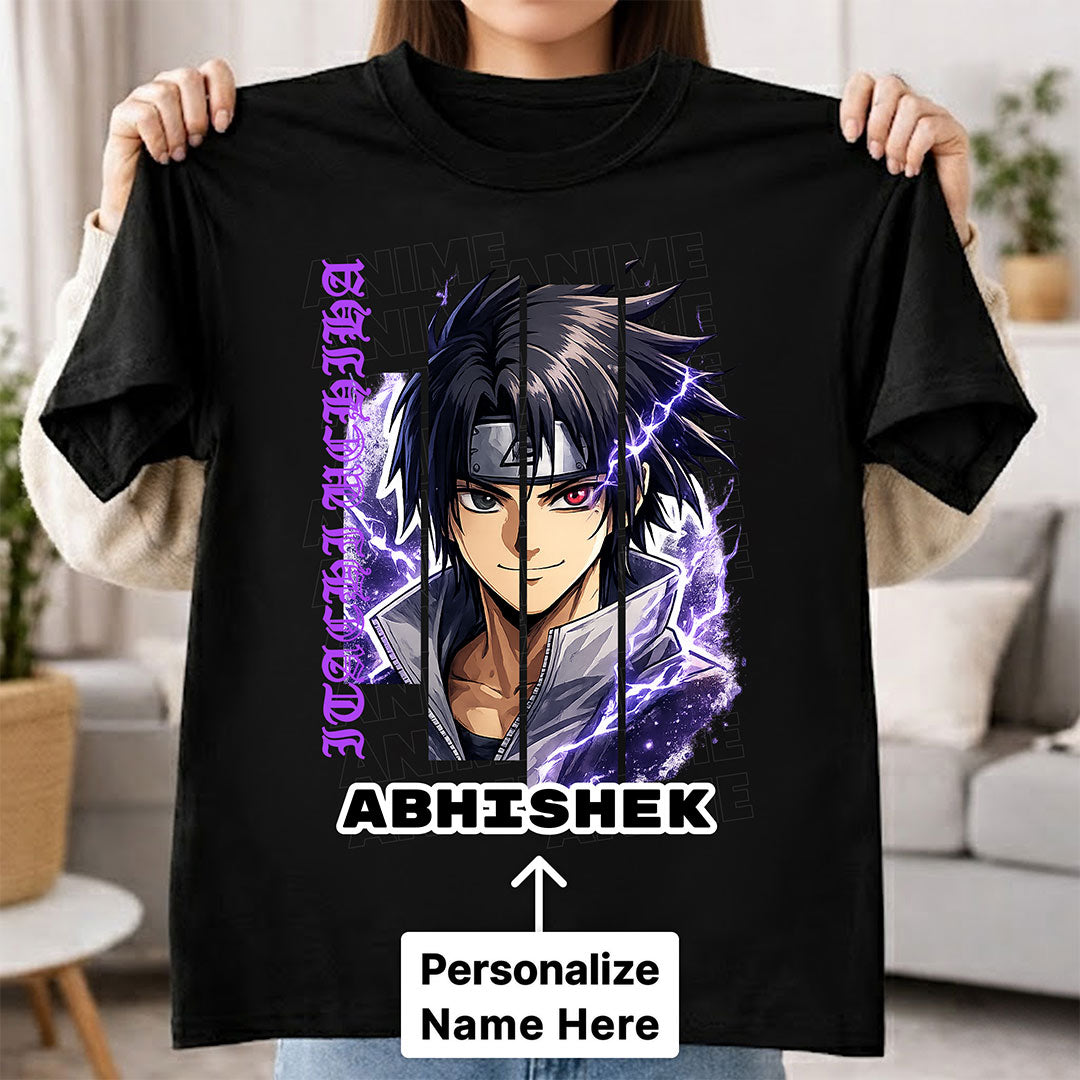 Personalized Anime Shadow Ninja Name T-Shirt for Men & Women – Custom Printed Black Tee | Love Craft Gifts