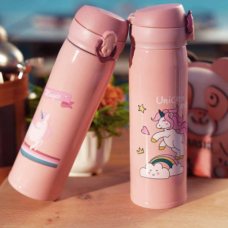 Unicorn Water Bottles for Kids -350 ML (Pink)