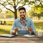 Personalized Cartoon Name Table Stand – Best Brother Edition (7×6 Inch) | Love Craft Gifts