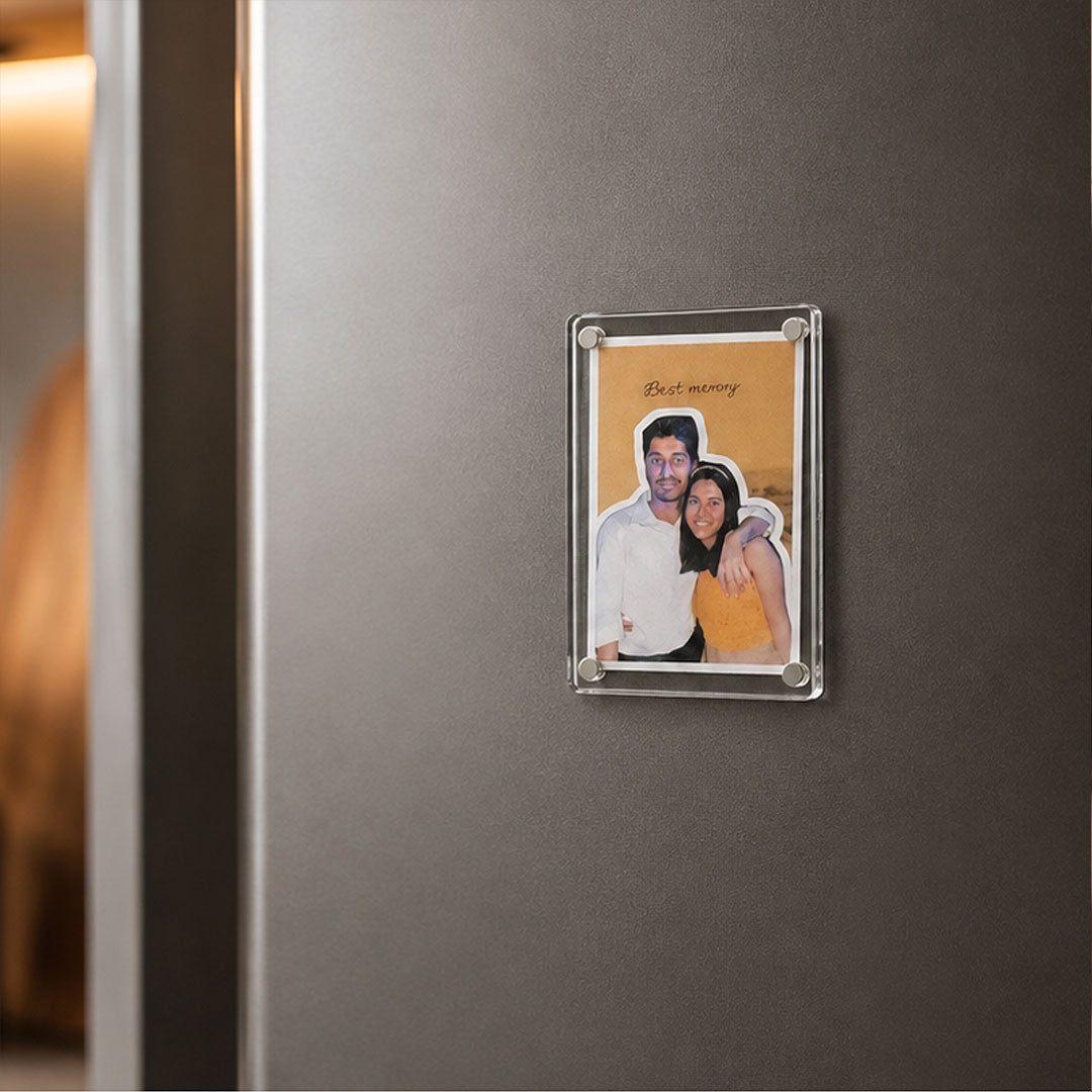 Personalized Couple Acrylic Photo Fridge Magnet | Romantic Keepsake Gift for Him & Her | Love Craft Gifts™