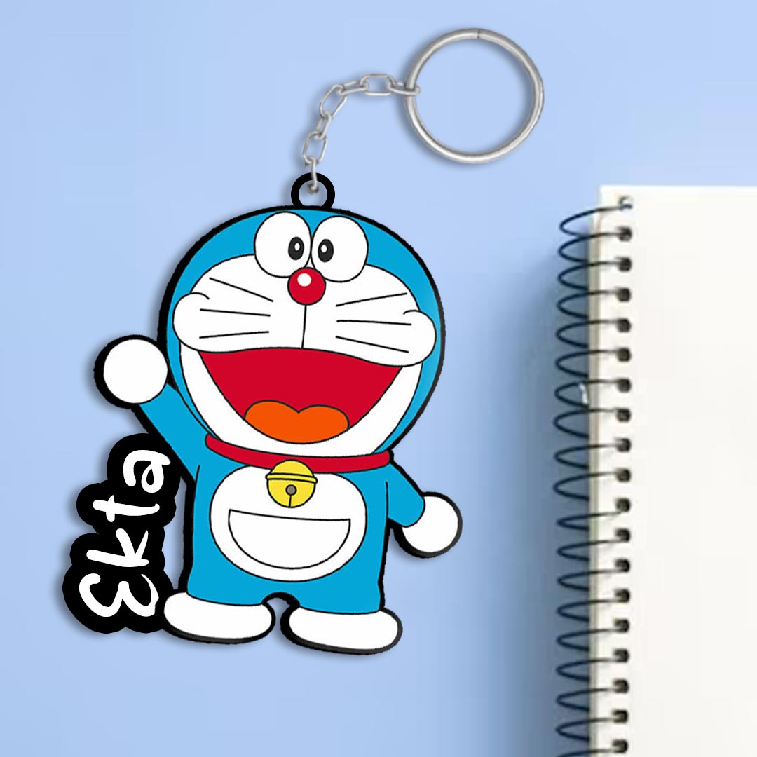 Doraemon Key chain with Name | Love Craft Gifts