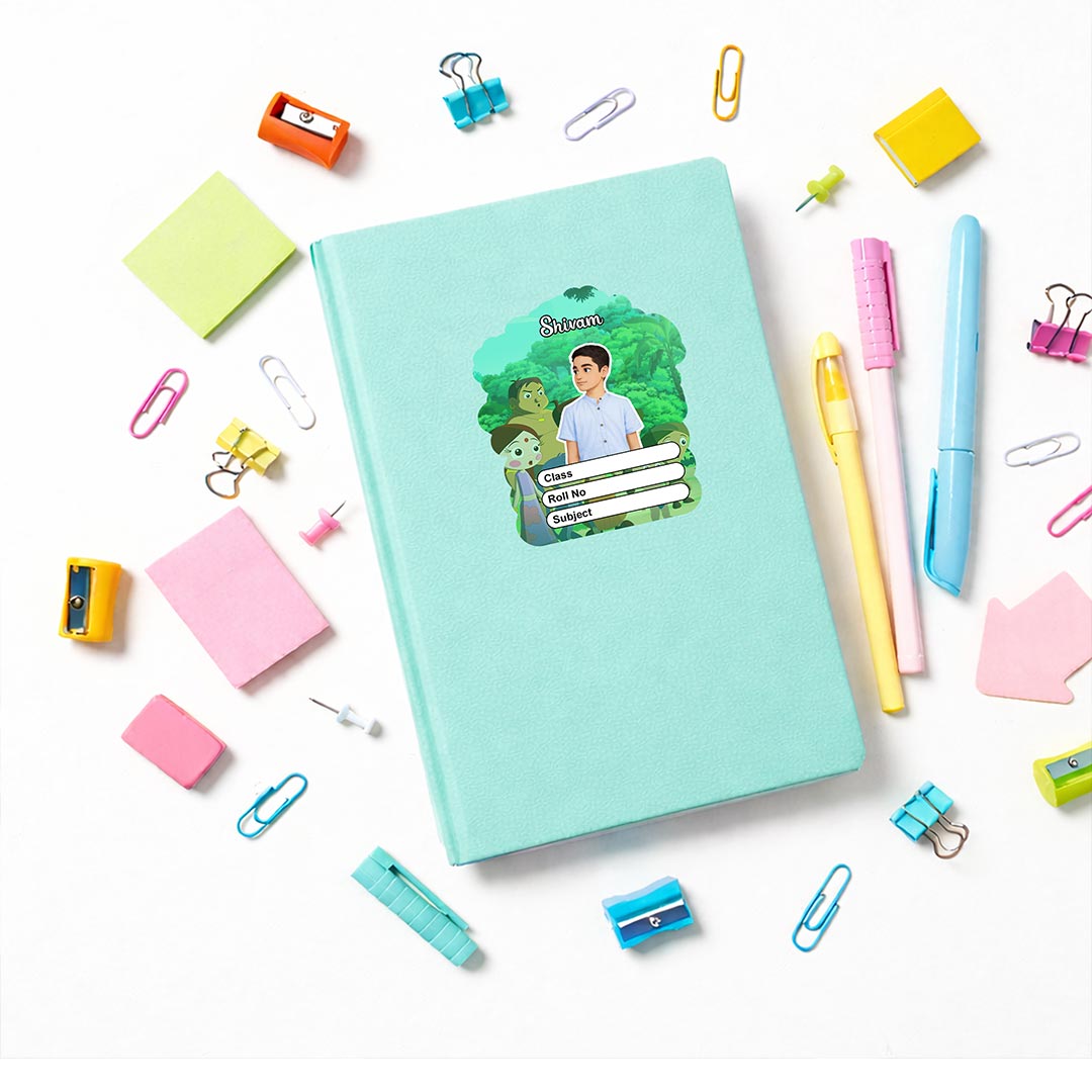 Personalized Jungle Cartoon Kids Name Slips – Illustrated Cartoon Art School Name Stickers (2×3 Inch, 28 Stickers) | Love Craft Gifts