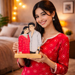 Personalized Cartoon Couple Acrylic Photo Frame – Table Top Gift (6×8 Inch) | Love Craft Gifts