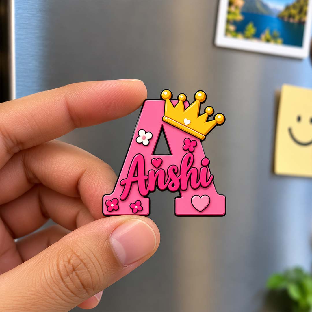 Personalized Fridge Magnet  2x2" | Custom Alphabet Magnet with Themed Character & Kids Designs | Love Craft Gifts™