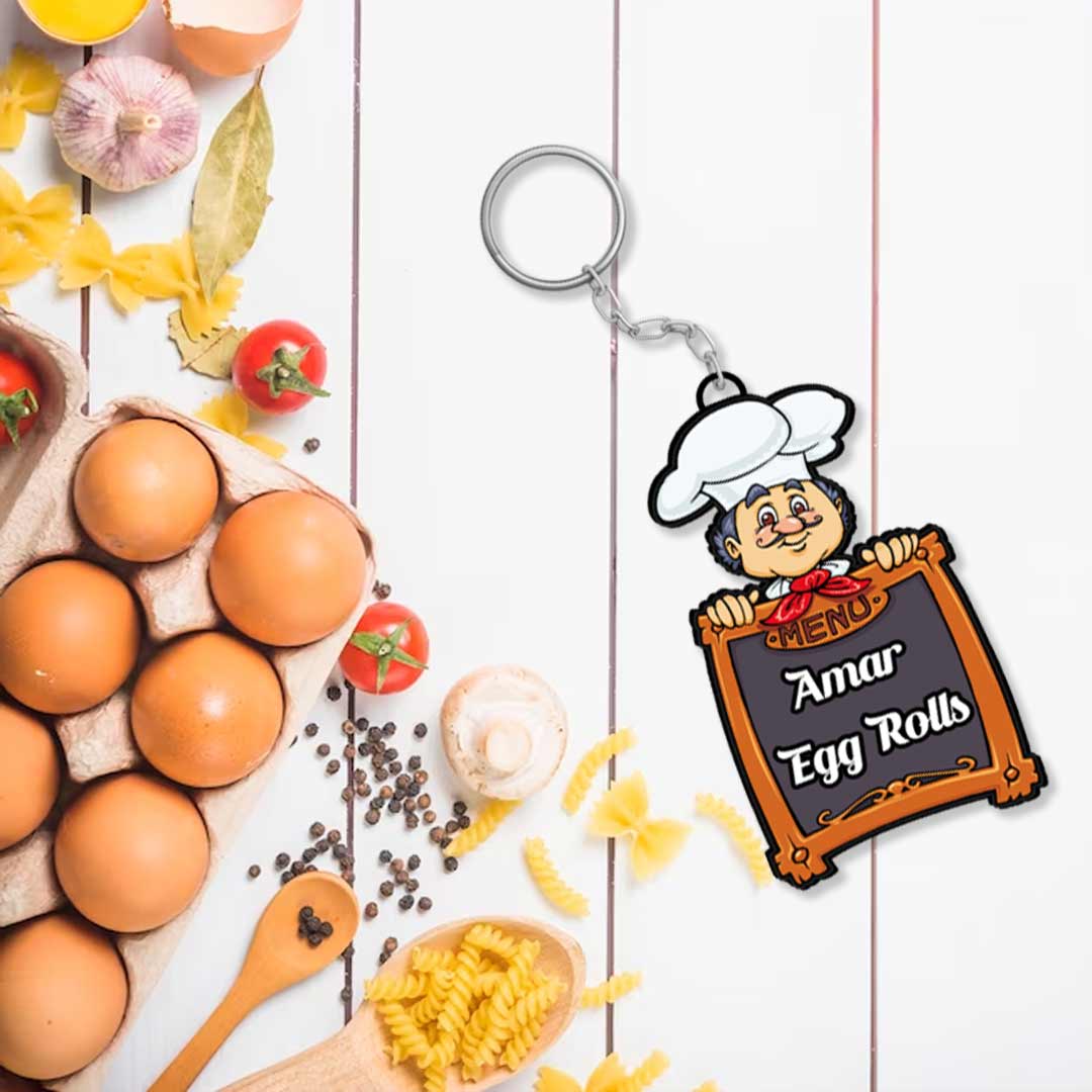 Chef Keychain With Name | Love Craft Gifts