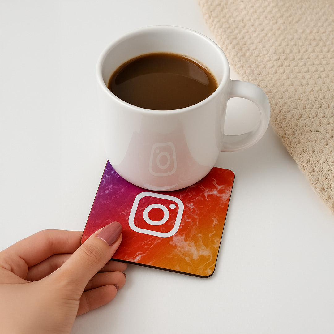 Social Media Logo Tea Coaster Set