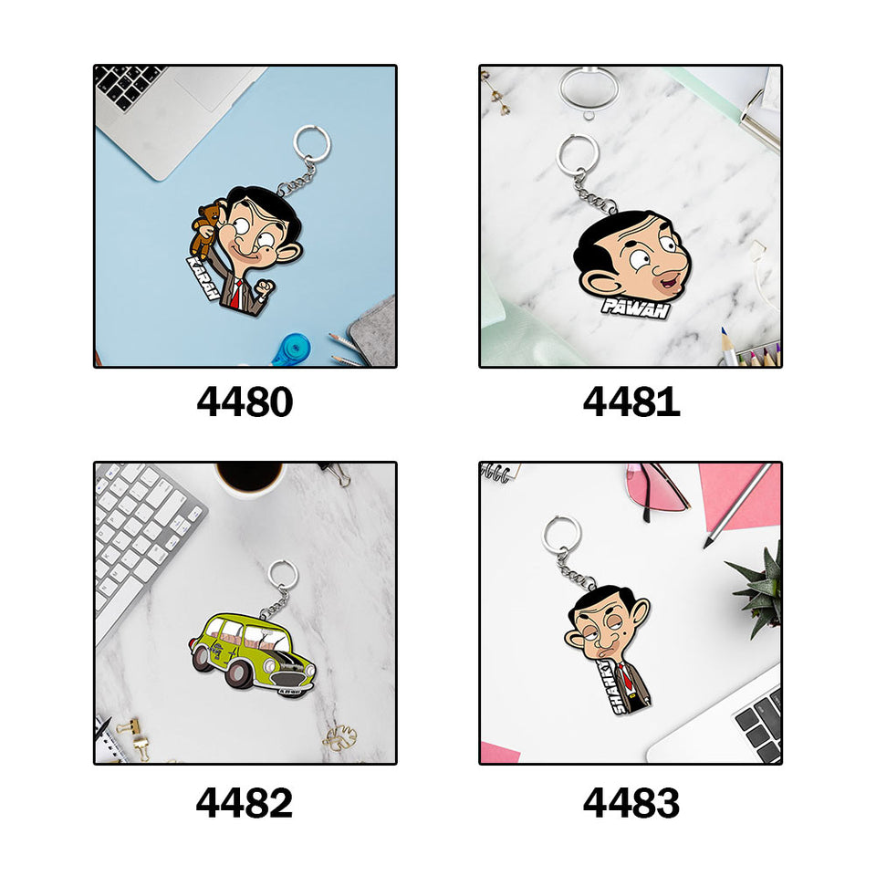 Mr. Bean Keychain Or Keyrings With Name | Love Craft Gifts