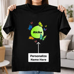 Personalized Butterfly Circle Name Print Black T-Shirt – Custom Unisex Tee | Love Craft Gifts