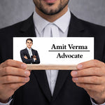 Personalized Wooden Name Desk Name Plate with Photo & Name Custom Print Office Table Name Stand Gift for Advocate, Lawyer, Office Desk | Love Craft Gifts