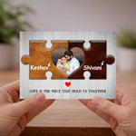 Personalized Couple Puzzle Photo Frame Custom Name Romantic Gift Frame 8x12" | Love Craft Gifts