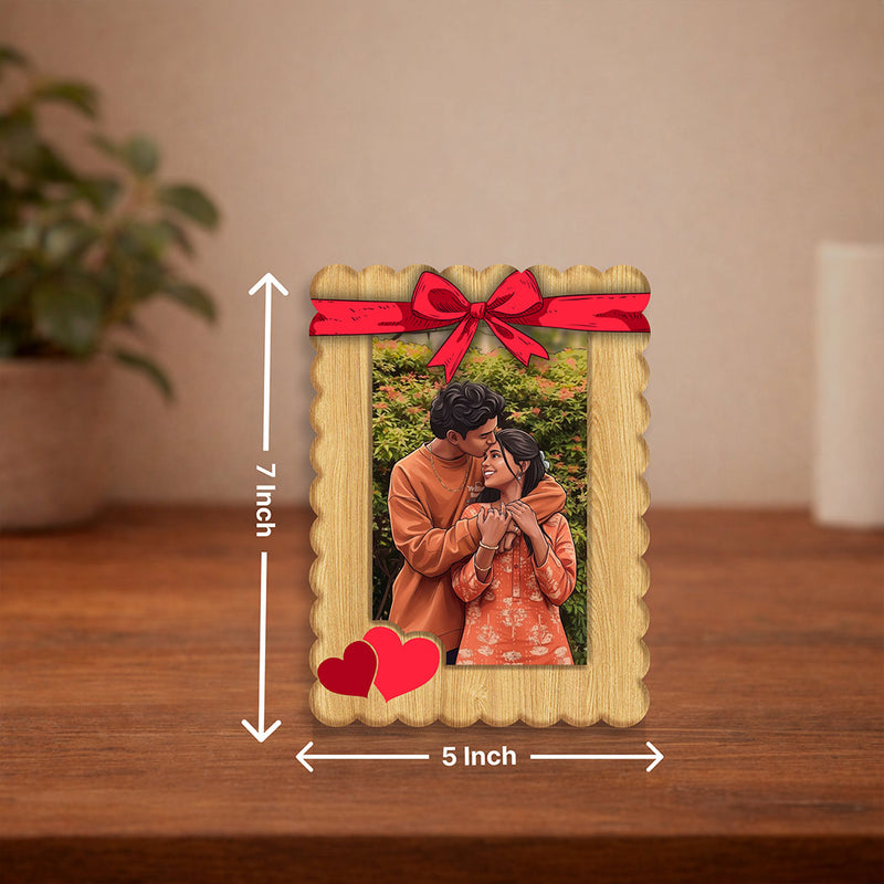 Personalized Couple Wooden Photo Frame Gift Romantic Love Desk Decor 5x7" | Love Craft Gifts