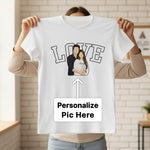 Personalized LOVE Photo Print White T-Shirt – Unisex Custom Picture Tee | Love Craft Gifts