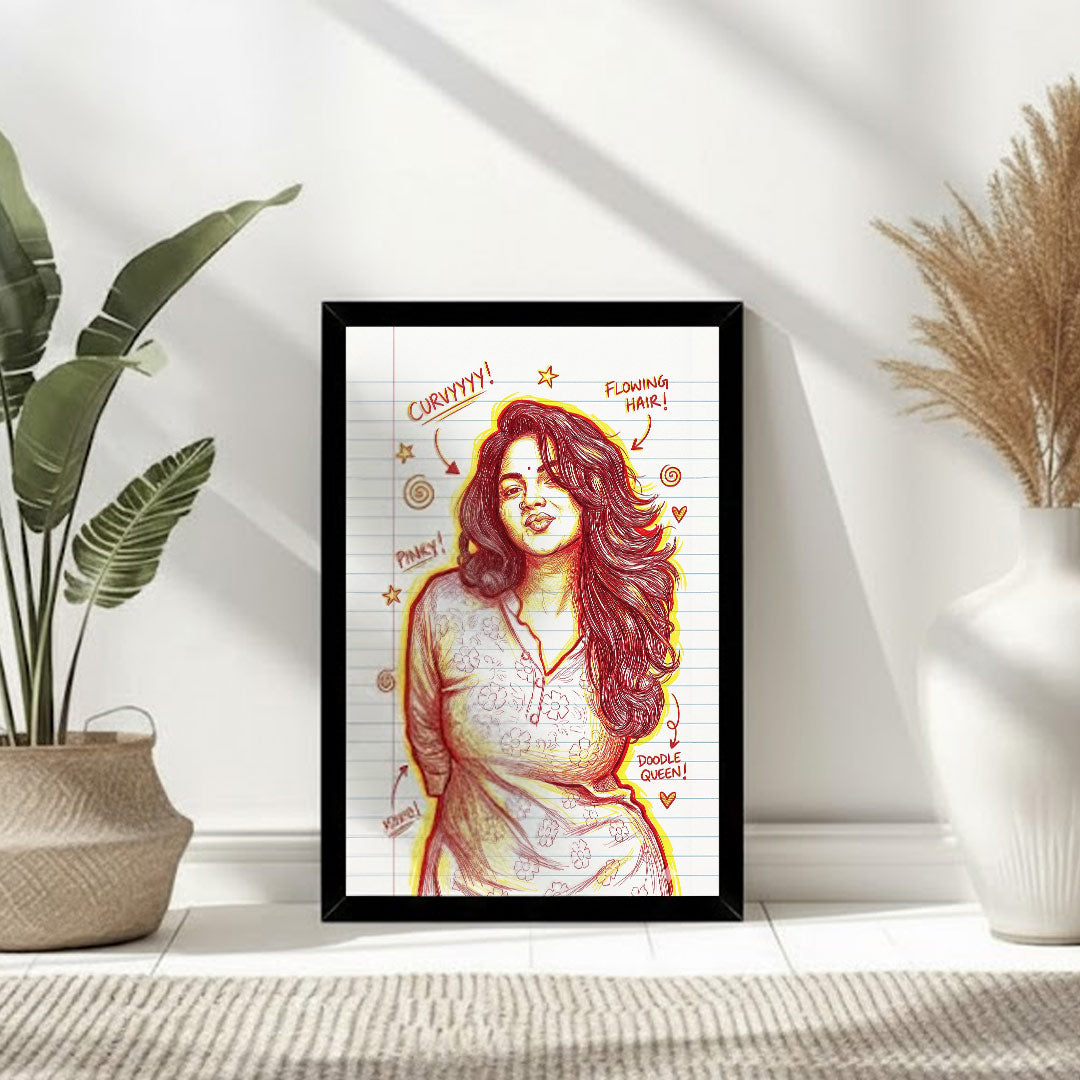 Personalized Doodle Art Photo Frame – Custom Wall Décor | Love Craft Gifts