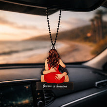 Personalized Couple Hug Car Hanger (2x2.5")
