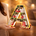 Personalized Alphabet LED Photo Frame (8x8 Inch) Custom Initial Letter Light Frame with Photos Table Top Décor Gift for Couples | Love Craft Gifts