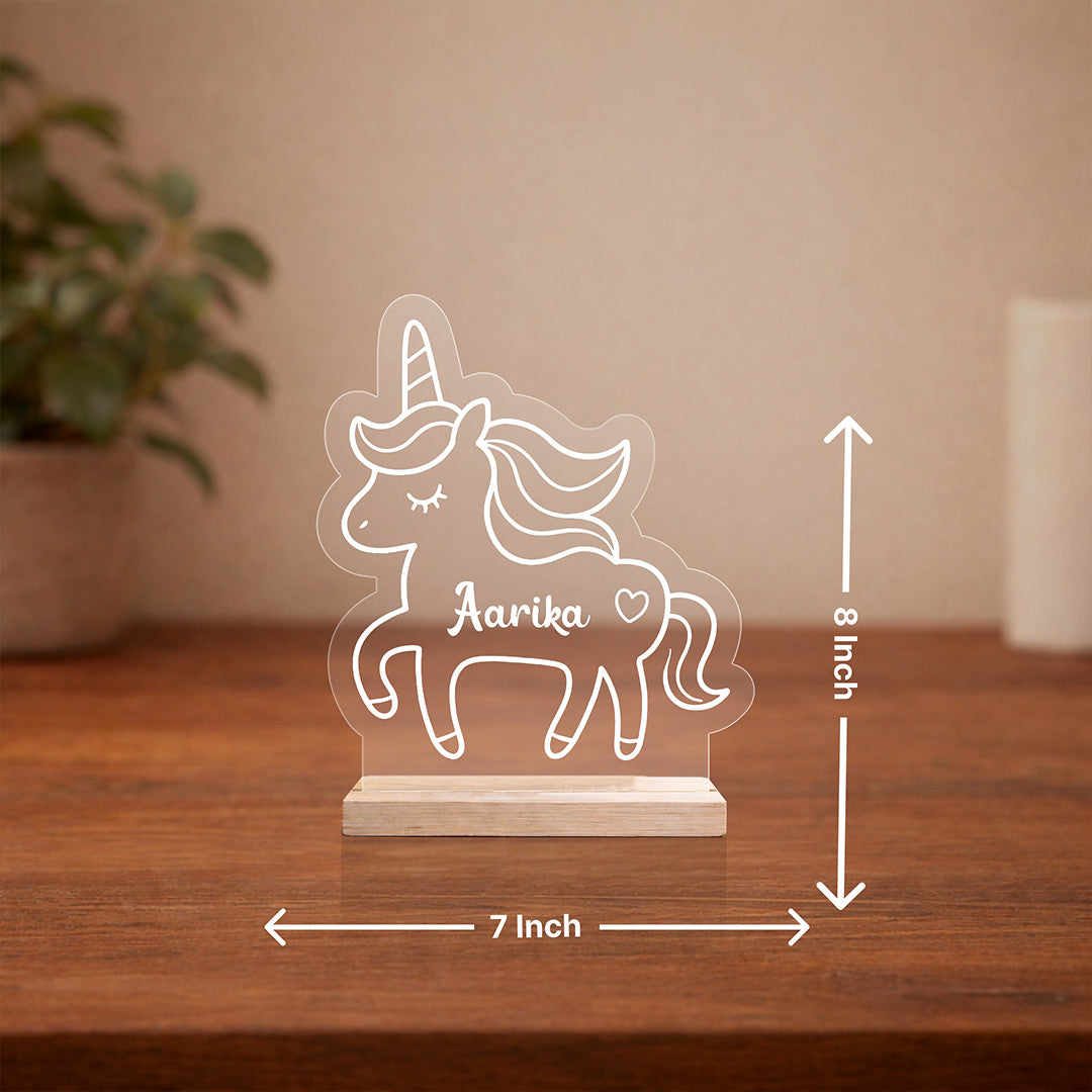 Personalized Unicorn Acrylic Name Stand 7x8 Inch – Custom Kids Name Display Gift | Love Craft Gifts™