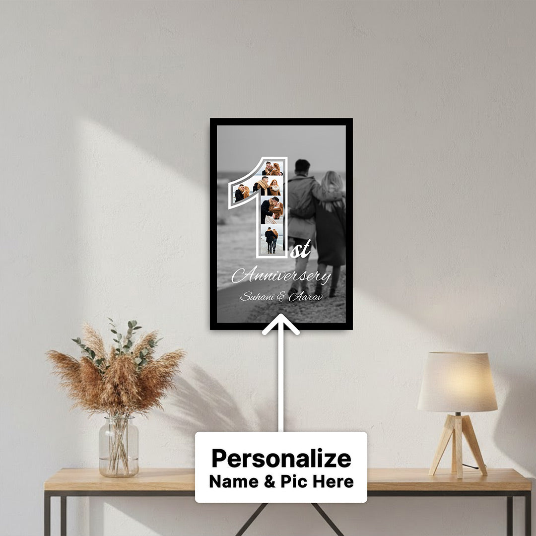 Personalized Anniversary Photo Frame – Custom Couple Photo Collage Wall Frame | Love Craft Gifts