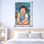 Personalized Baby Cartoon Acrylic Wall Frame (24x36 Inch) – Custom Photo Kids Room Wall Décor | Love Craft Gifts