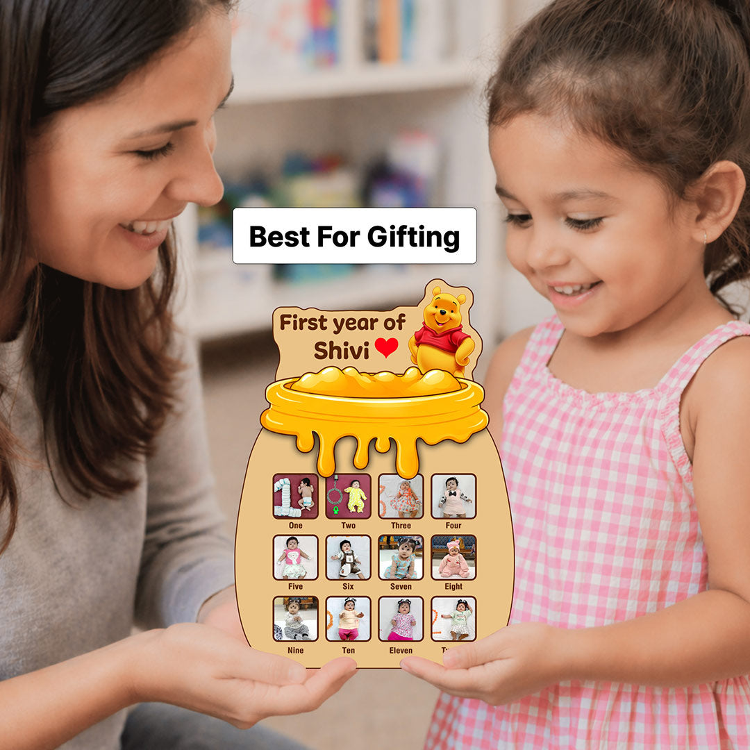 Personalized Baby First Year Memory Frame (11x15 Inch) – Custom Photo & Name Milestone Gift | Love Craft Gifts™