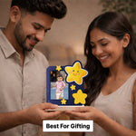 Personalized Kids Wooden Photo Frame with Cartoon Star Design (6x6 Inch) Custom Baby Picture Table Top Décor Gift | Love Craft Gifts