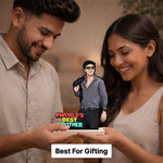 Personalized “World’s Best Brother” Wooden Cartoon Cutout Stand (6x8 Inch) Custom Photo Table Top Décor Gift for Brother | Love Craft Gifts