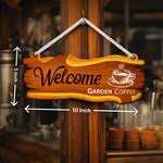 Personalized Wooden Welcome Hanging Sign – Custom Logo Door Sign Board (10×5 Inch)| Love Craft Gifts