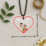 Personalized Heart Shape Car Hanging with Photo & Name Custom Acrylic Couple Charm (2.5x2.5 Inch) Drive Safe Gift for Husband, Boyfriend & Couple | Love Craft Gifts